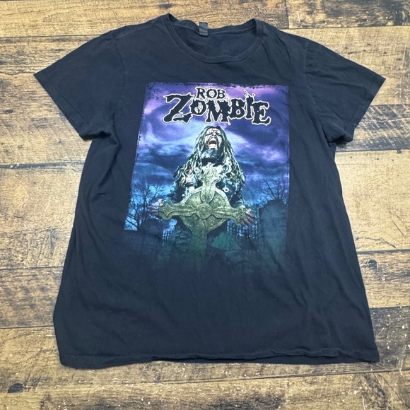Raw Island Sportswear Tops - Rob Zombie Graphic T Shirt Black‎ XL Graphic Print Womens